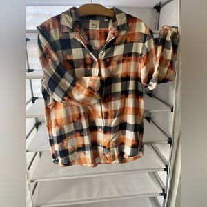 Black and White Hand Bleached Checkered Flannel done by Myself